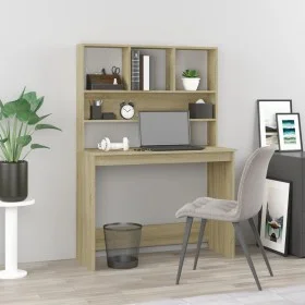 Escritorio con estantes contrachapada roble Sonoma 102x45x148cm de , Escritorios - Ref: Foro24-823003, Precio: 79,42 €, Descu...