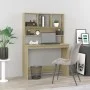 Escritorio con estantes contrachapada roble Sonoma 102x45x148cm de , Escritorios - Ref: Foro24-823003, Precio: 79,42 €, Descu...