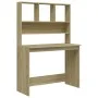 Escritorio con estantes contrachapada roble Sonoma 102x45x148cm de , Escritorios - Ref: Foro24-823003, Precio: 79,42 €, Descu...