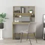 Escritorio con estantes contrachapada roble Sonoma 102x45x148cm de , Escritorios - Ref: Foro24-823003, Precio: 79,42 €, Descu...