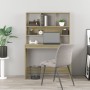 Schreibtisch aus Sonoma-Eichensperrholz mit Regalen, 102 x 45 x 148 cm von , Schreibtische - Ref: Foro24-823003, Preis: 80,74...