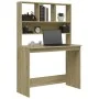 Escritorio con estantes contrachapada roble Sonoma 102x45x148cm de , Escritorios - Ref: Foro24-823003, Precio: 79,42 €, Descu...
