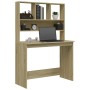 Schreibtisch aus Sonoma-Eichensperrholz mit Regalen, 102 x 45 x 148 cm von , Schreibtische - Ref: Foro24-823003, Preis: 80,74...
