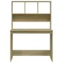Escritorio con estantes contrachapada roble Sonoma 102x45x148cm de , Escritorios - Ref: Foro24-823003, Precio: 79,42 €, Descu...