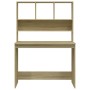 Schreibtisch aus Sonoma-Eichensperrholz mit Regalen, 102 x 45 x 148 cm von , Schreibtische - Ref: Foro24-823003, Preis: 80,74...