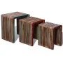 Stapelbares Tischset mit 3 Einheiten aus farbigem recyceltem Teakholz von , Seitentische - Ref: Foro24-241717, Preis: 135,79 ...