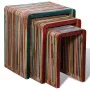 Juego de mesas apilables 3 unidades teca reciclada de colores de , Mesas auxiliares - Ref: Foro24-241717, Precio: 135,79 €, D...