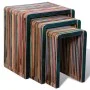 Juego de mesas apilables 3 unidades teca reciclada de colores de , Mesas auxiliares - Ref: Foro24-241717, Precio: 135,79 €, D...