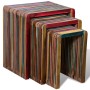 Juego de mesas apilables 3 unidades teca reciclada de colores de , Mesas auxiliares - Ref: Foro24-241717, Precio: 149,29 €, D...