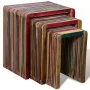 Juego de mesas apilables 3 unidades teca reciclada de colores de , Mesas auxiliares - Ref: Foro24-241717, Precio: 135,79 €, D...