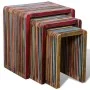 Juego de mesas apilables 3 unidades teca reciclada de colores de , Mesas auxiliares - Ref: Foro24-241717, Precio: 135,79 €, D...