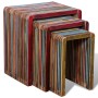 Stackable table set 3 units colored recycled teak by , Side tables - Ref: Foro24-241717, Price: 143,53 €, Discount: %
