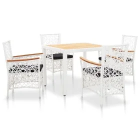 5-teiliges Garten-Ess-Set aus weißem synthetischem Rattan von , Gartensets - Ref: Foro24-45998, Preis: 598,12 €, Rabatt: %