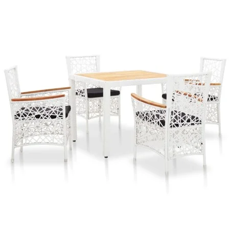 5-teiliges Garten-Ess-Set aus weißem synthetischem Rattan von , Gartensets - Ref: Foro24-45998, Preis: 598,12 €, Rabatt: %
