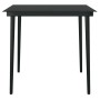 Juego de comedor para jardín 5 piezas negro