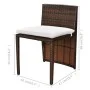 Garden bistro table and chairs 3 pcs and brown poly rattan cushions by vidaXL, Garden sets - Ref: Foro24-42881, Price: 175,10...