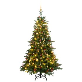 Árbol de Navidad artificial con bisagras 300 LED y bolas 180 cm