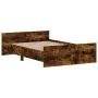 Bed frame with smoked oak headboard and footboard 120x190cm by , Beds and slatted bases - Ref: Foro24-3203779, Price: 114,03 ...