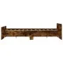 Bed frame with smoked oak headboard and footboard 120x190cm by , Beds and slatted bases - Ref: Foro24-3203779, Price: 114,03 ...
