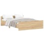 Bed frame with Sonoma oak headboard and footboard 135x190 cm by , Beds and slatted bases - Ref: Foro24-3203791, Price: 138,24...