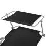 Tumbona con toldo de acero acero negro de vidaXL, Tumbonas - Ref: Foro24-42932, Precio: 119,25 €, Descuento: %