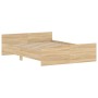 Bed frame with Sonoma oak headboard and footboard 135x190 cm by , Beds and slatted bases - Ref: Foro24-3203791, Price: 138,24...