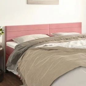 Cabeceros 2 unidades de terciopelo rosa 100x5x78/88 cm de , Cabeceros y pies de cama - Ref: Foro24-346199, Precio: 58,38 €, D...