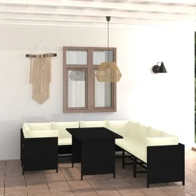 9-piece garden furniture set and black synthetic rattan cushions by , Garden sets - Ref: Foro24-3059799, Price: 536,26 €, Dis...