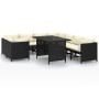 9-teiliges Gartenmöbel-Set und schwarze synthetische Rattankissen von , Gartensets - Ref: Foro24-3059799, Preis: 541,54 €, Ra...