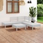 Gartenmöbel-Set 6-teilig aus massivem weißem Kiefernholz von , Gartensets - Ref: Foro24-3082643, Preis: 285,05 €, Rabatt: %