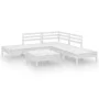Gartenmöbel-Set 6-teilig aus massivem weißem Kiefernholz von , Gartensets - Ref: Foro24-3082643, Preis: 281,36 €, Rabatt: %