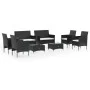 Set de muebles de jardín 8 pzas y cojines ratán sintético negro de , Conjuntos de jardín - Ref: Foro24-3095955, Precio: 508,1...
