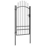Puerta de jardín de acero negro 1x2,5 m
