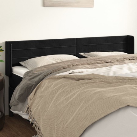 Kopfteil aus schwarzem Samt, 183 x 16 x 78/88 cm von , Kopf- und Fußteile - Ref: Foro24-3118970, Preis: 73,04 €, Rabatt: %