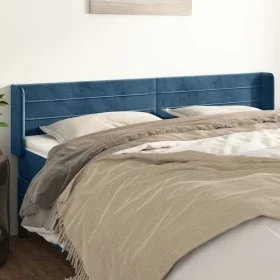Dunkelblaues Samtkopfteil 183x16x78/88 cm von , Kopf- und Fußteile - Ref: Foro24-3118972, Preis: 67,53 €, Rabatt: %