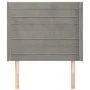 Headboard with light gray velvet ears 93x16x118/128 cm by , Headboards and footboards - Ref: Foro24-3119756, Price: 58,04 €, ...