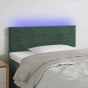 LED-Kopfteil aus dunkelgrünem Samt, 90 x 5 x 78/88 cm von , Kopf- und Fußteile - Ref: Foro24-3121791, Preis: 50,35 €, Rabatt: %