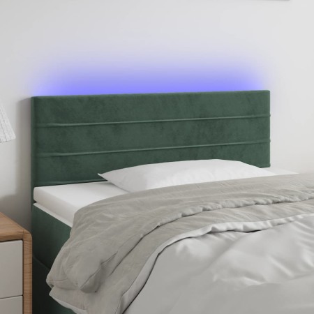 LED-Kopfteil aus dunkelgrünem Samt, 90 x 5 x 78/88 cm von , Kopf- und Fußteile - Ref: Foro24-3121791, Preis: 46,62 €, Rabatt: %
