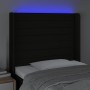 Kopfteil aus schwarzem Stoff mit LED 93x16x118/128 cm von , Kopf- und Fußteile - Ref: Foro24-3124172, Preis: 91,40 €, Rabatt: %