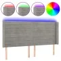 Light gray velvet headboard with LED 183x16x118/128 cm by , Headboards and footboards - Ref: Foro24-3124248, Price: 103,62 €,...