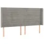 Light gray velvet headboard with LED 183x16x118/128 cm by , Headboards and footboards - Ref: Foro24-3124248, Price: 103,62 €,...