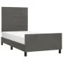 Dark gray velvet bed frame with headboard 90x190cm by , Beds and slatted bases - Ref: Foro24-3125789, Price: 123,24 €, Discou...