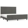 Dark gray velvet bed frame with headboard 180x200 cm by , Beds and slatted bases - Ref: Foro24-3125831, Price: 205,60 €, Disc...