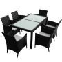 7-piece garden dining set and black synthetic rattan cushions by vidaXL, Garden sets - Ref: Foro24-43120, Price: 506,88 €, Di...