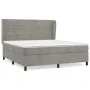 Box spring bed with light gray velvet mattress 180x200 cm by , Beds and slatted bases - Ref: Foro24-3129285, Price: 562,48 €,...