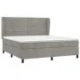 Box spring bed with light gray velvet mattress 180x200 cm by , Beds and slatted bases - Ref: Foro24-3129285, Price: 562,48 €,...