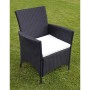 Set comedor de jardín 7 piezas y cojines ratán sintético negro de vidaXL, Conjuntos de jardín - Ref: Foro24-43120, Precio: 52...