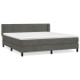 Box spring bed with dark gray velvet mattress 180x200 cm by , Beds and slatted bases - Ref: Foro24-3131034, Price: 522,31 €, ...
