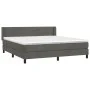 Box spring bed with dark gray velvet mattress 180x200 cm by , Beds and slatted bases - Ref: Foro24-3131034, Price: 498,30 €, ...