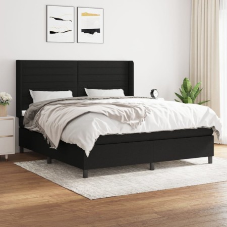 Cama box spring con colchón tela negro 180x200 cm de , Camas y somieres - Ref: Foro24-3131531, Precio: 657,70 €, Descuento: %
